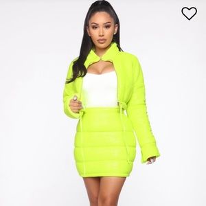 Fashion Nova Snow bunny sequin skirt set in Black